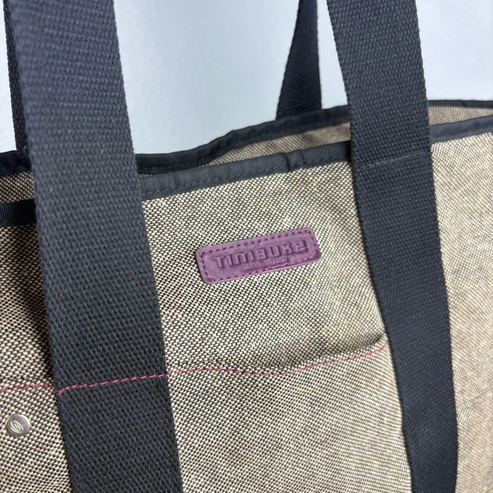 Timbuk2 Taupe Wool-Look Tote with Black Straps